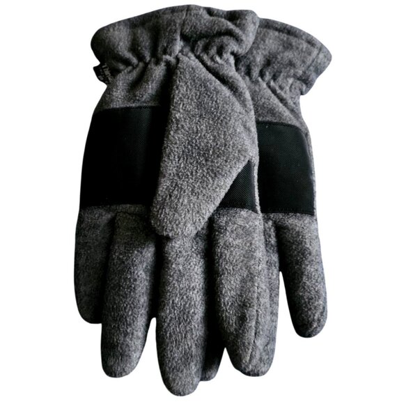 Thinsulate Insulated Gray Fleece Gloves With Grip - Picture 1 of 6